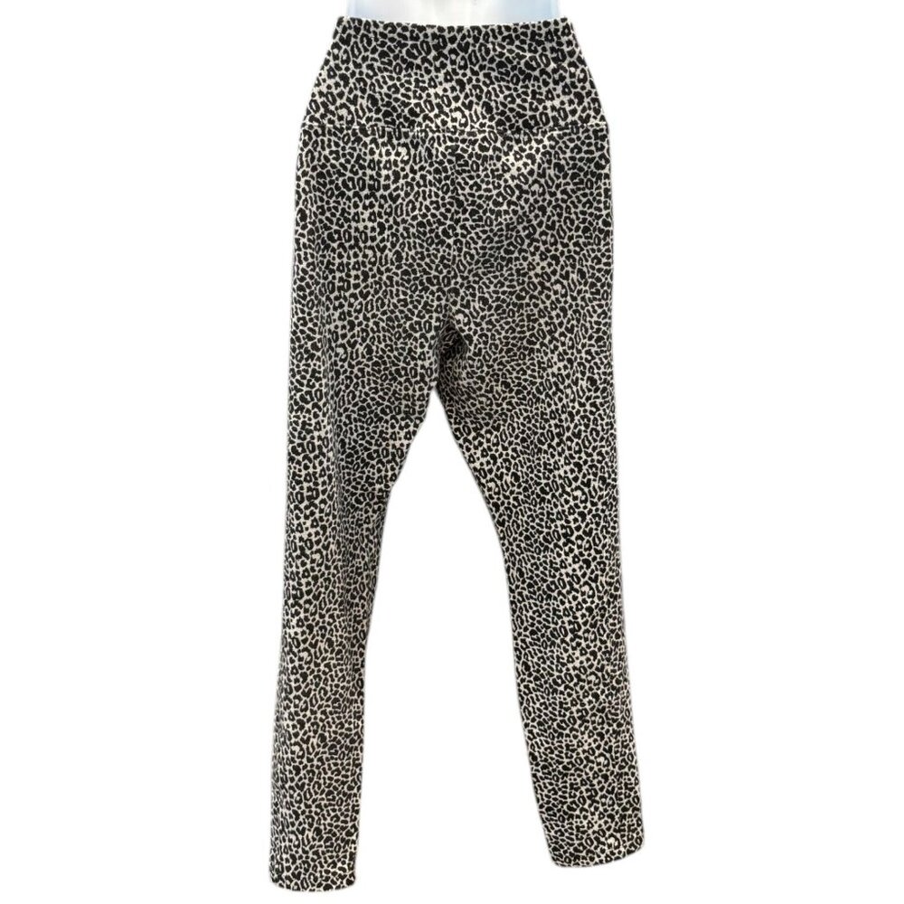 T by Talbots Leopard Print Cotton Stretch Pull-On Pants – Women’s‎ M - Picture 2 of 4